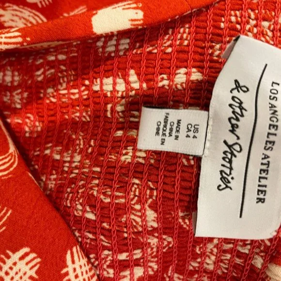 & Other Stories Red Long Sleeve Midi Dress - Picture 2 of 3